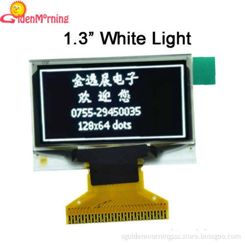 1.3" OLED Display with white color, driver IC SH1106 with SPI IIC interface